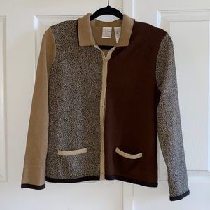 NWOT UO Vintage Brown Tan Palette Patched Cardigan